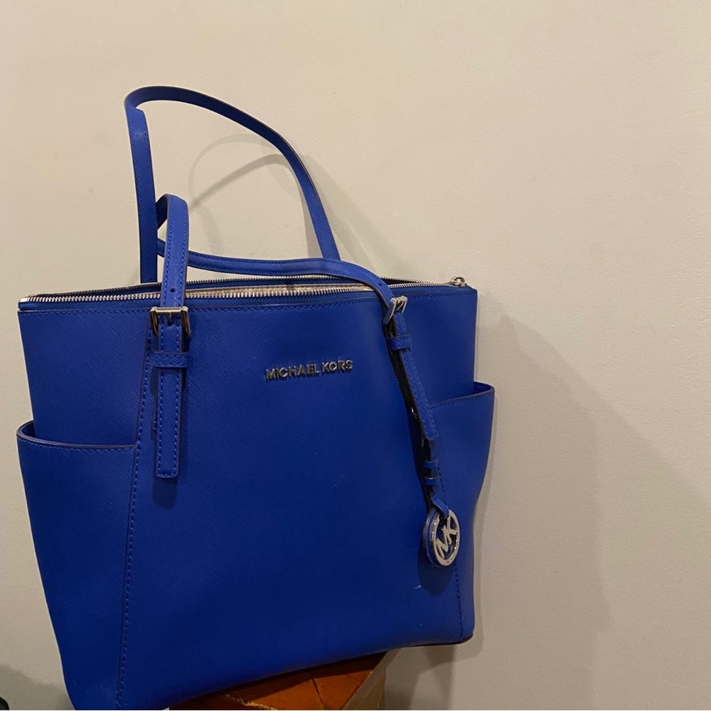 blue michael kors purse